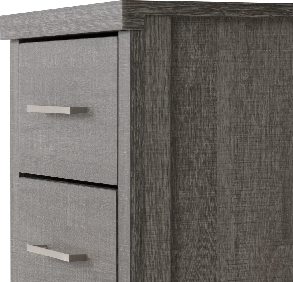 Lisbon 3 Drawer Bedside - Black Wood Grain