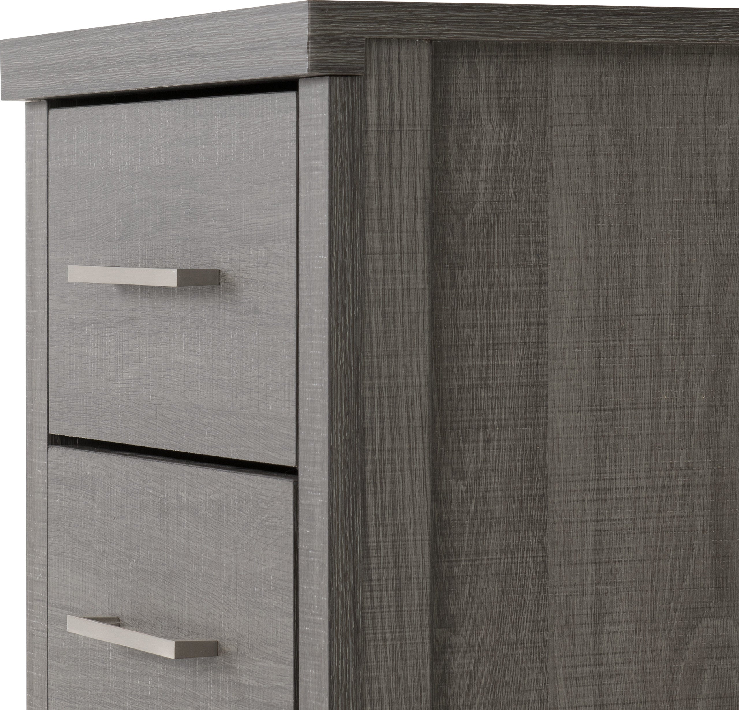 Lisbon 3 Drawer Bedside - Black Wood Grain