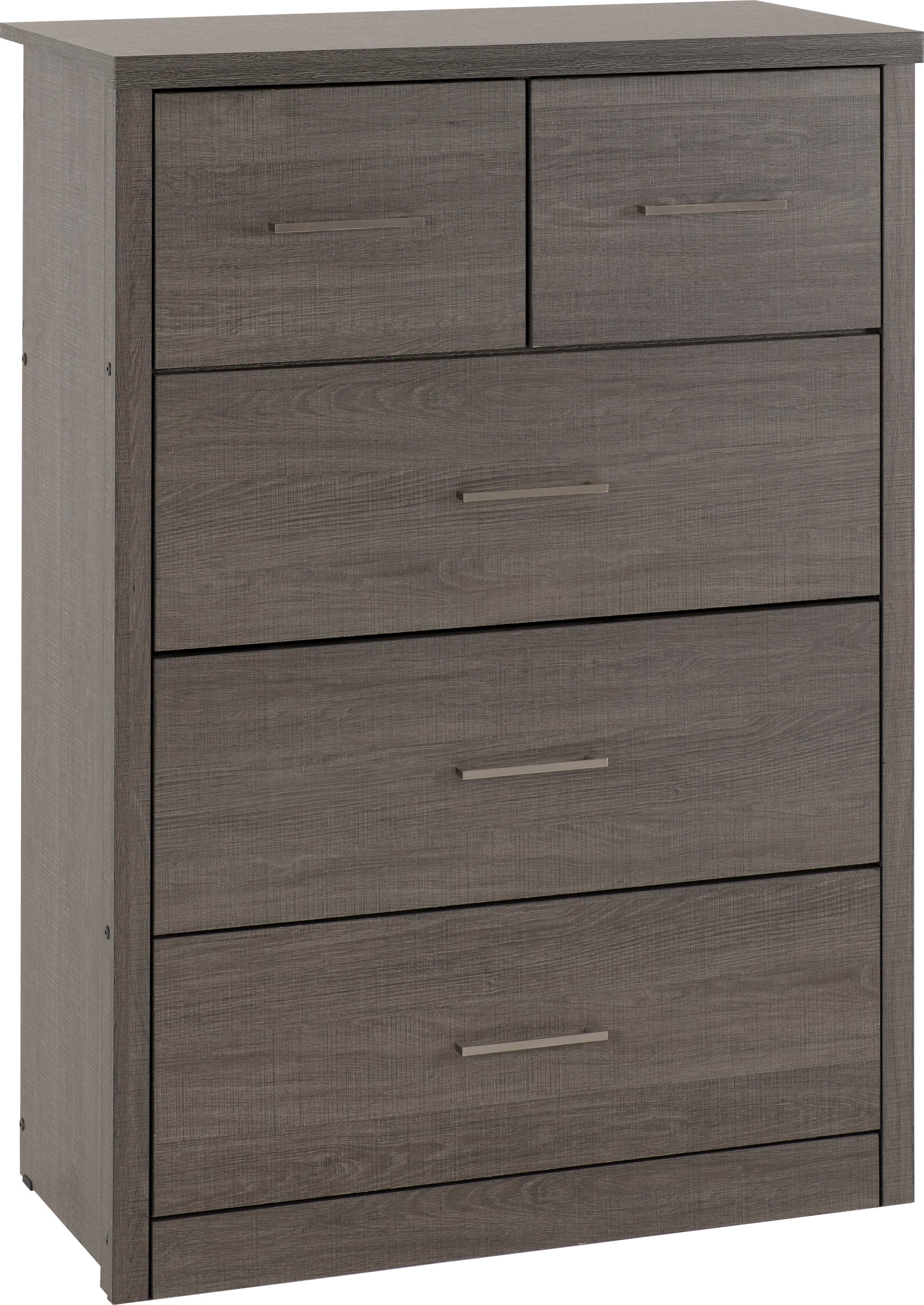 Lisbon 3+2 Drawer Chest - Black Wood Grain