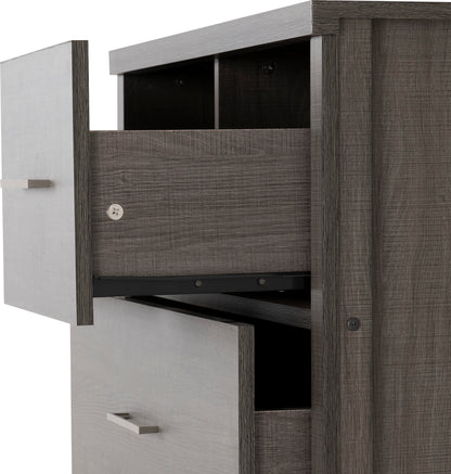 Lisbon 3+2 Drawer Chest - Black Wood Grain