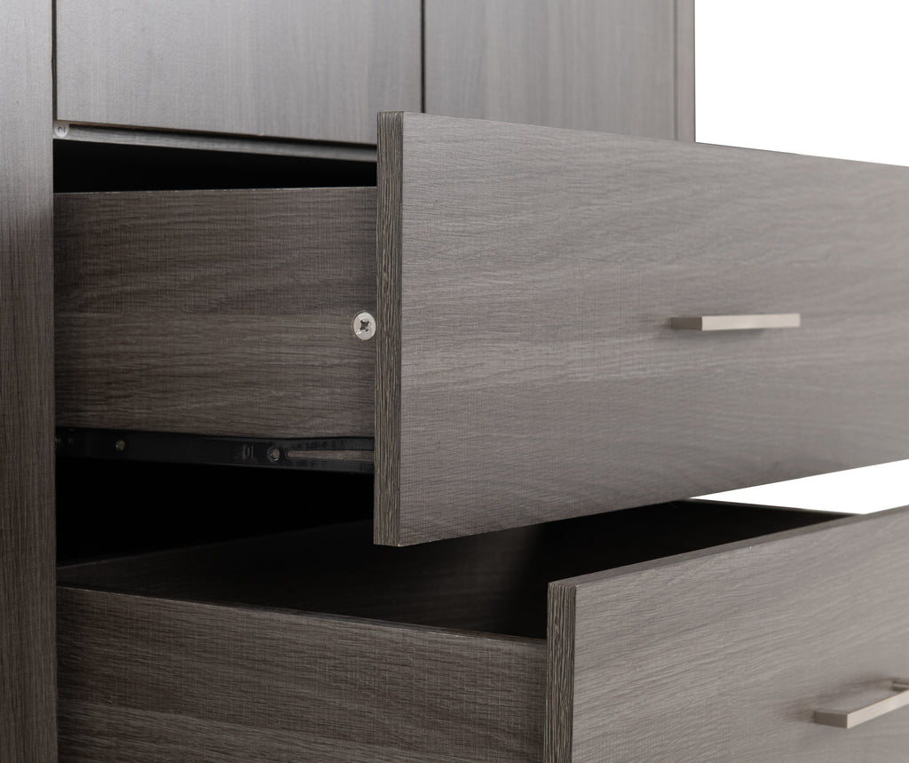 Lisbon 4 Door Wardrobe - Black Wood Grain