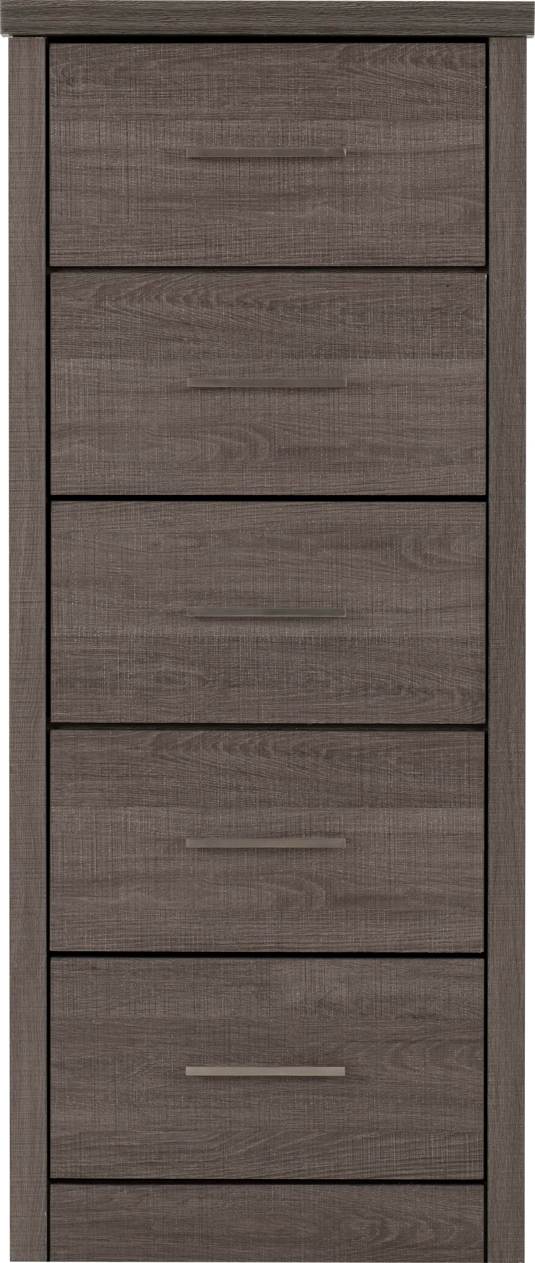 Lisbon 5 Drawer Narrow Chest - Black Wood Grain
