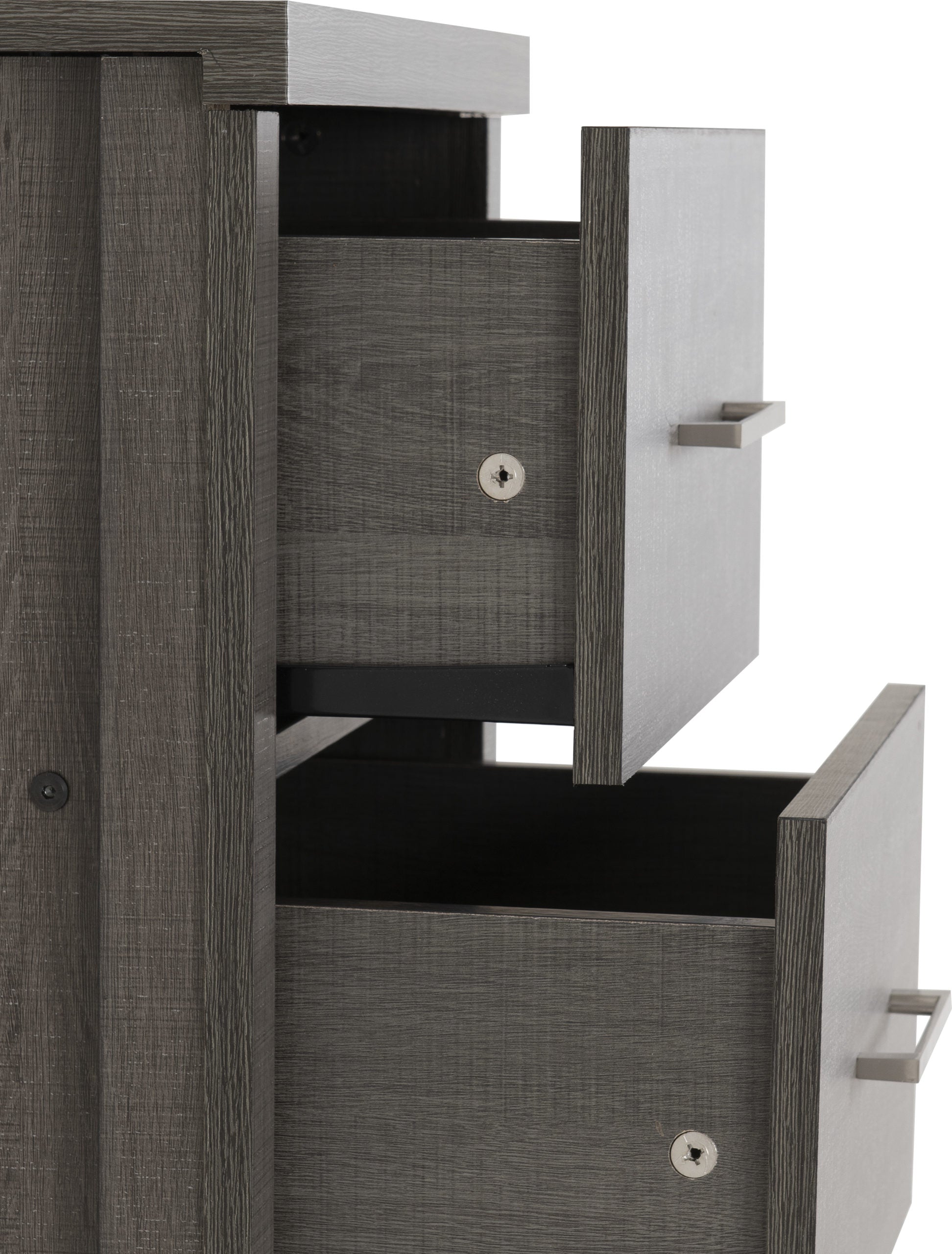 Lisbon 5 Drawer Narrow Chest - Black Wood Grain