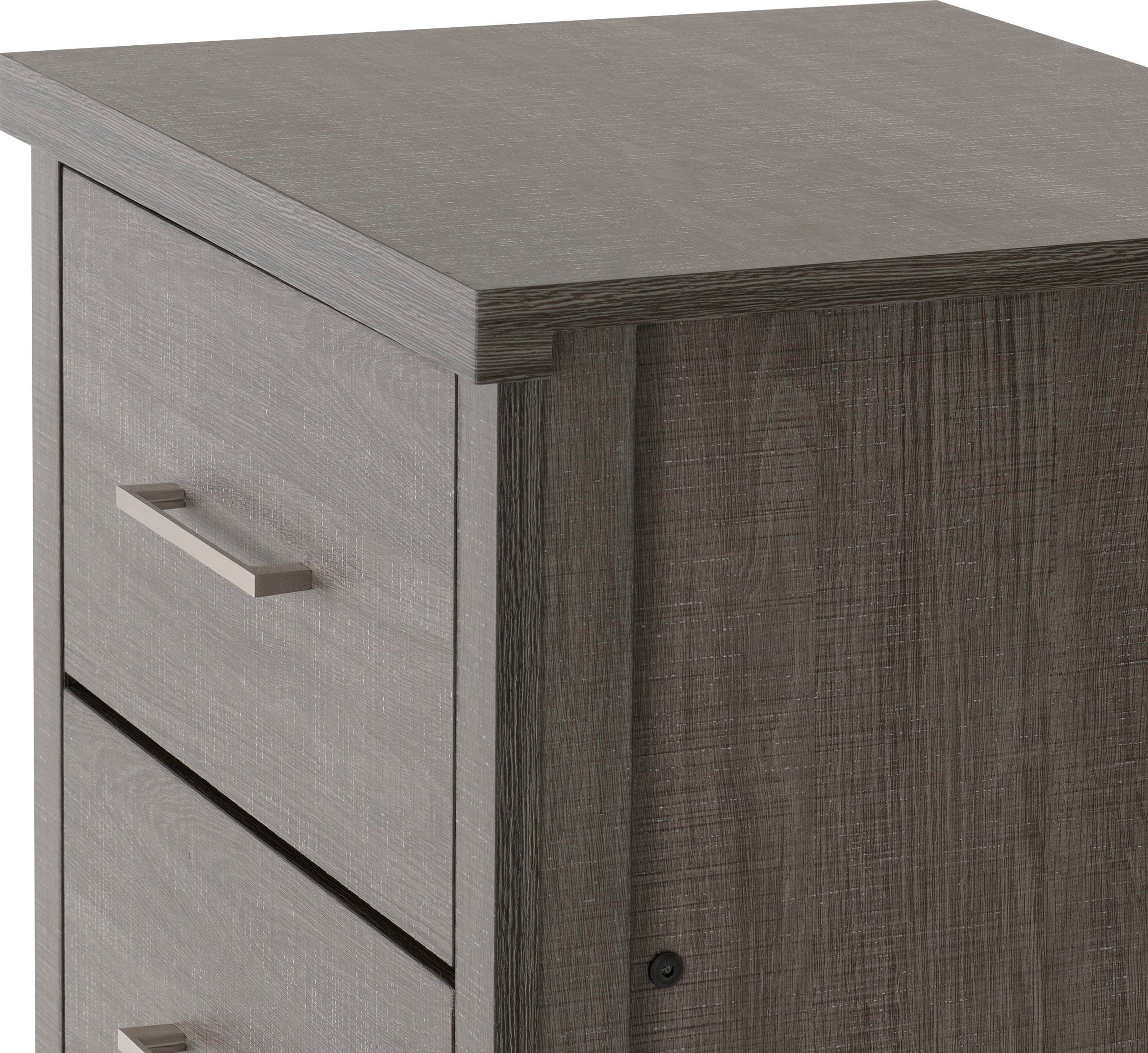 Lisbon 5 Drawer Narrow Chest - Black Wood Grain
