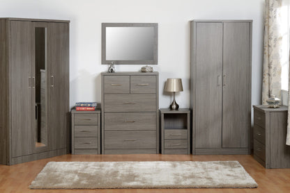 Lisbon 2 Door Wardrobe - Black Wood Grain