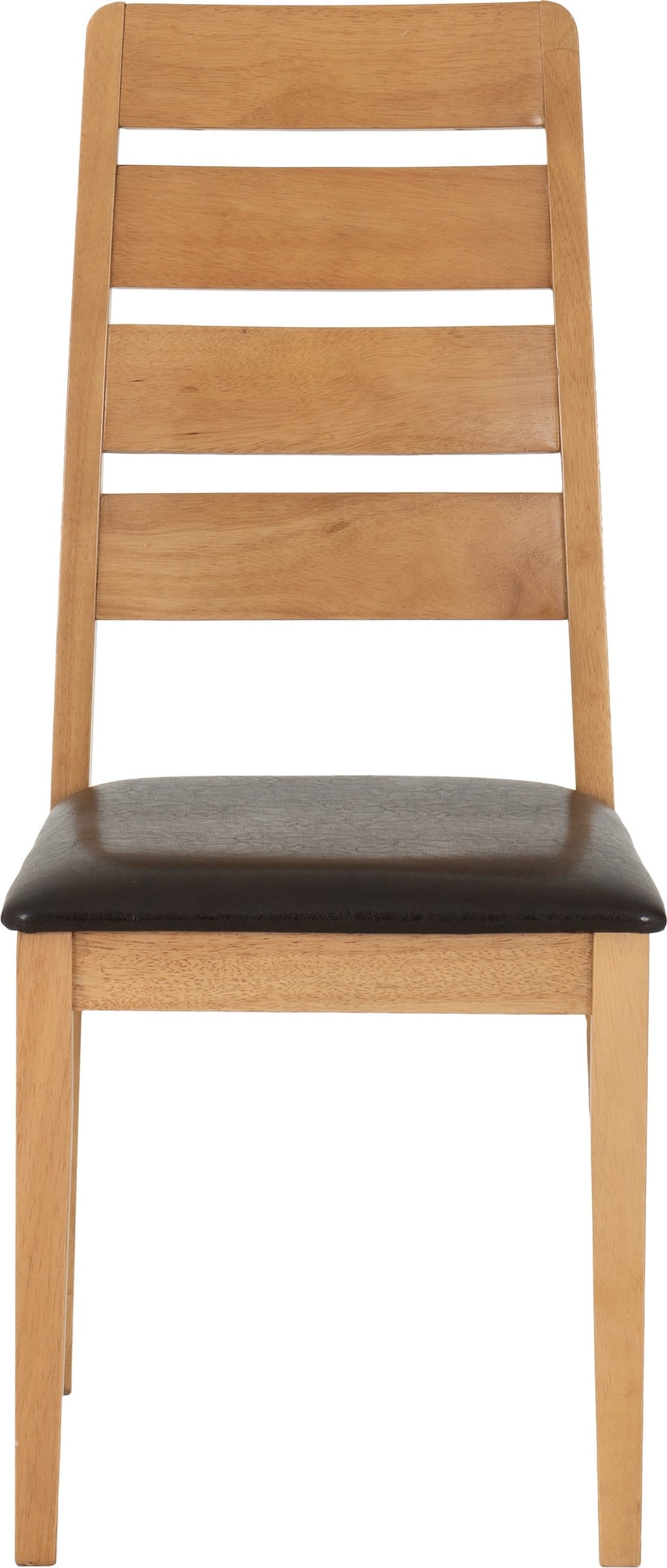 Logan Dining Chair (X2 Per Box) - Oak Varnish/Brown Pu