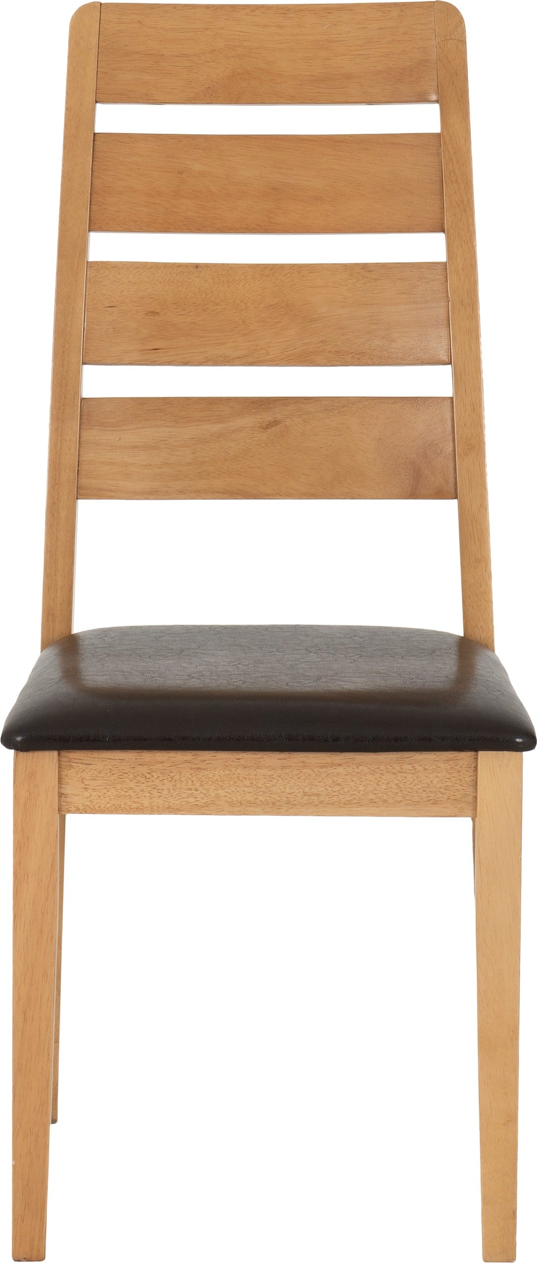 Logan Dining Chair (X2 Per Box) - Oak Varnish/Brown Pu