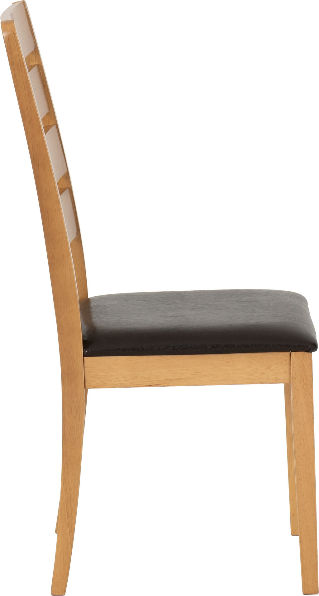 Logan Dining Chair (X2 Per Box) - Oak Varnish/Brown Pu