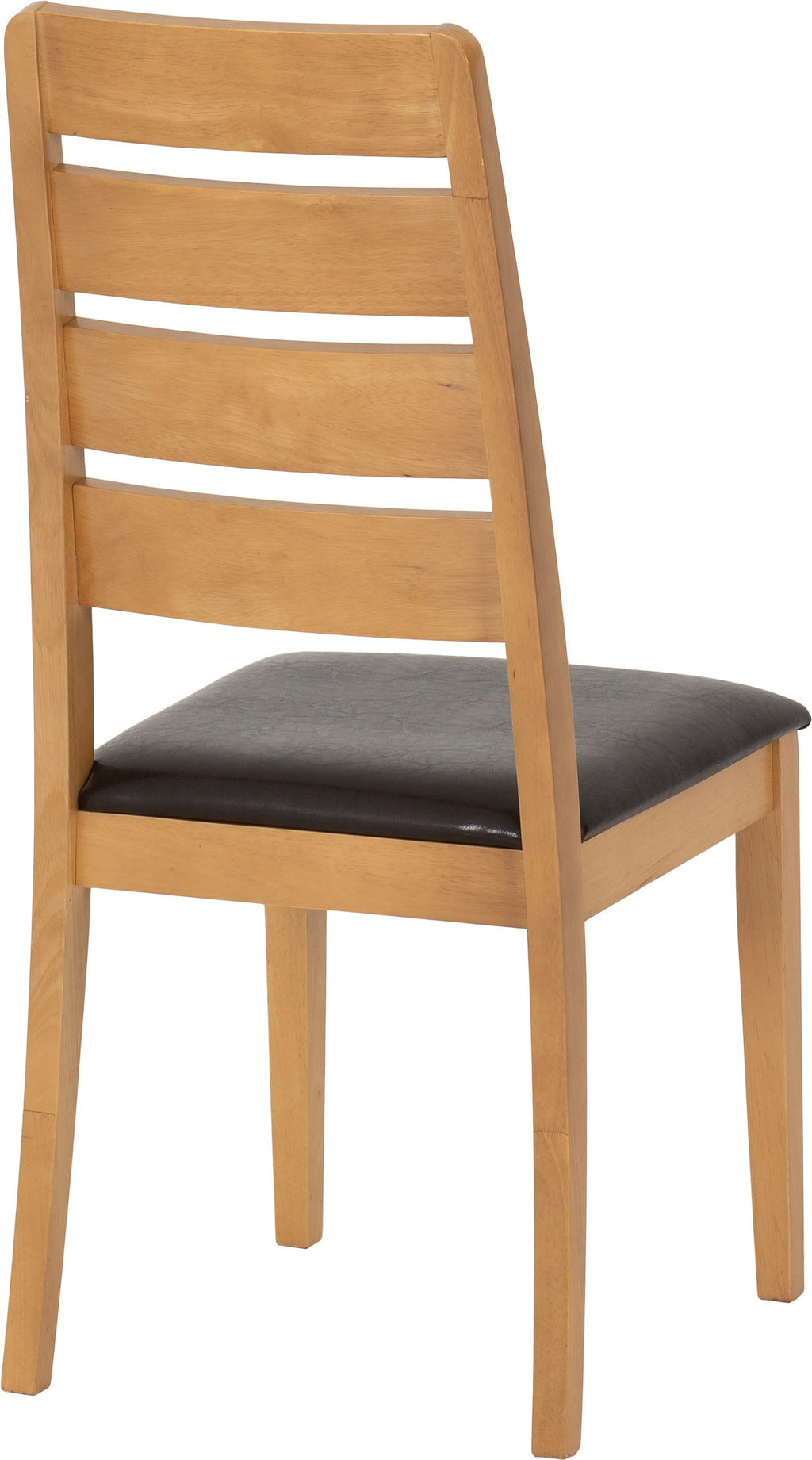 Logan Dining Chair (X2 Per Box) - Oak Varnish/Brown Pu