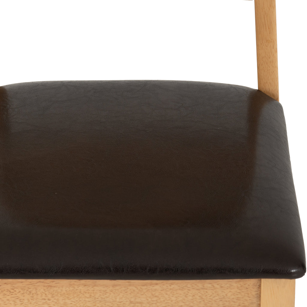 Logan Dining Chair (X2 Per Box) - Oak Varnish/Brown Pu