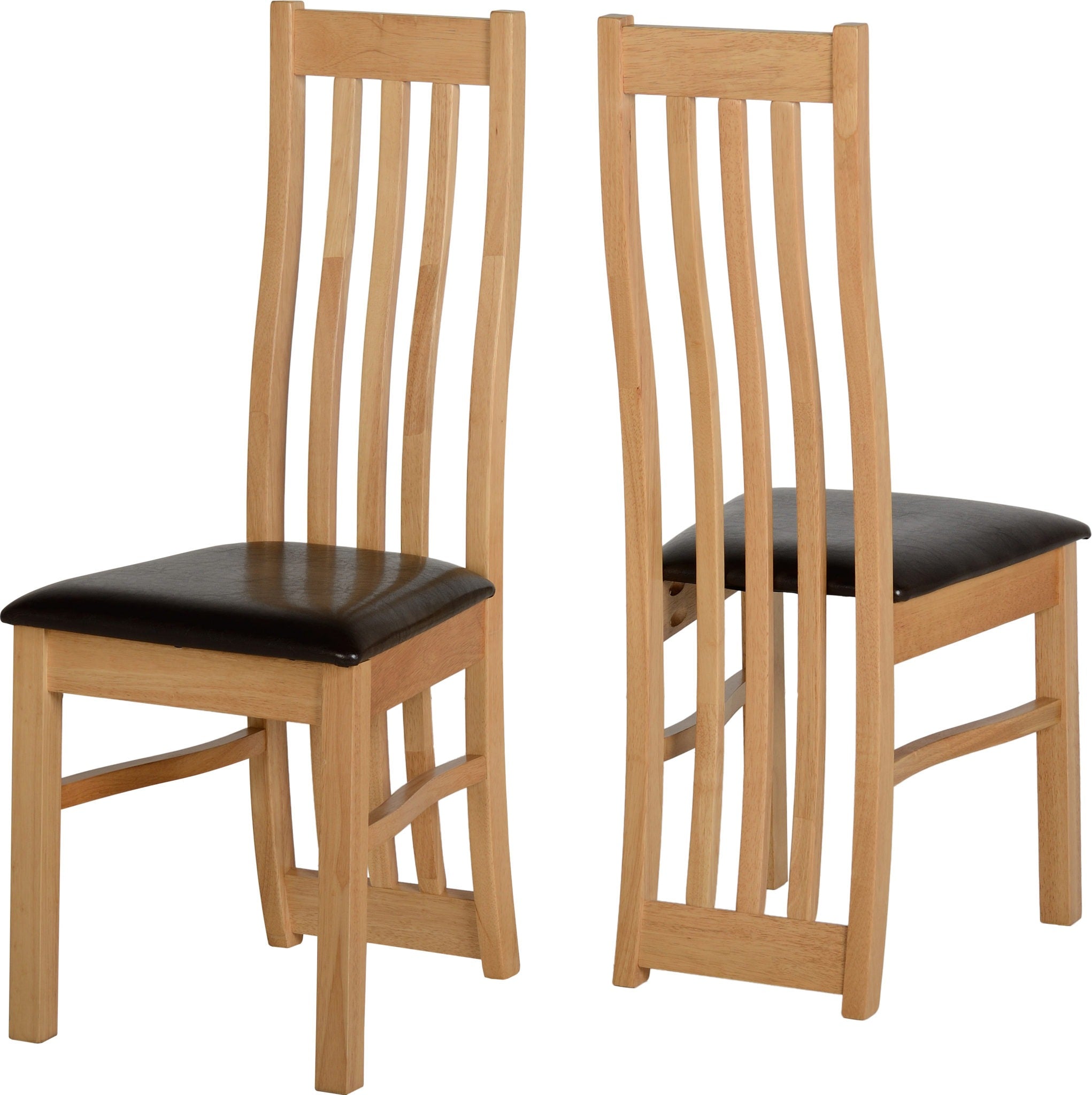 Ainsley Dining Chair (X2 Per Box) - Oak Veneer/Brown Pu