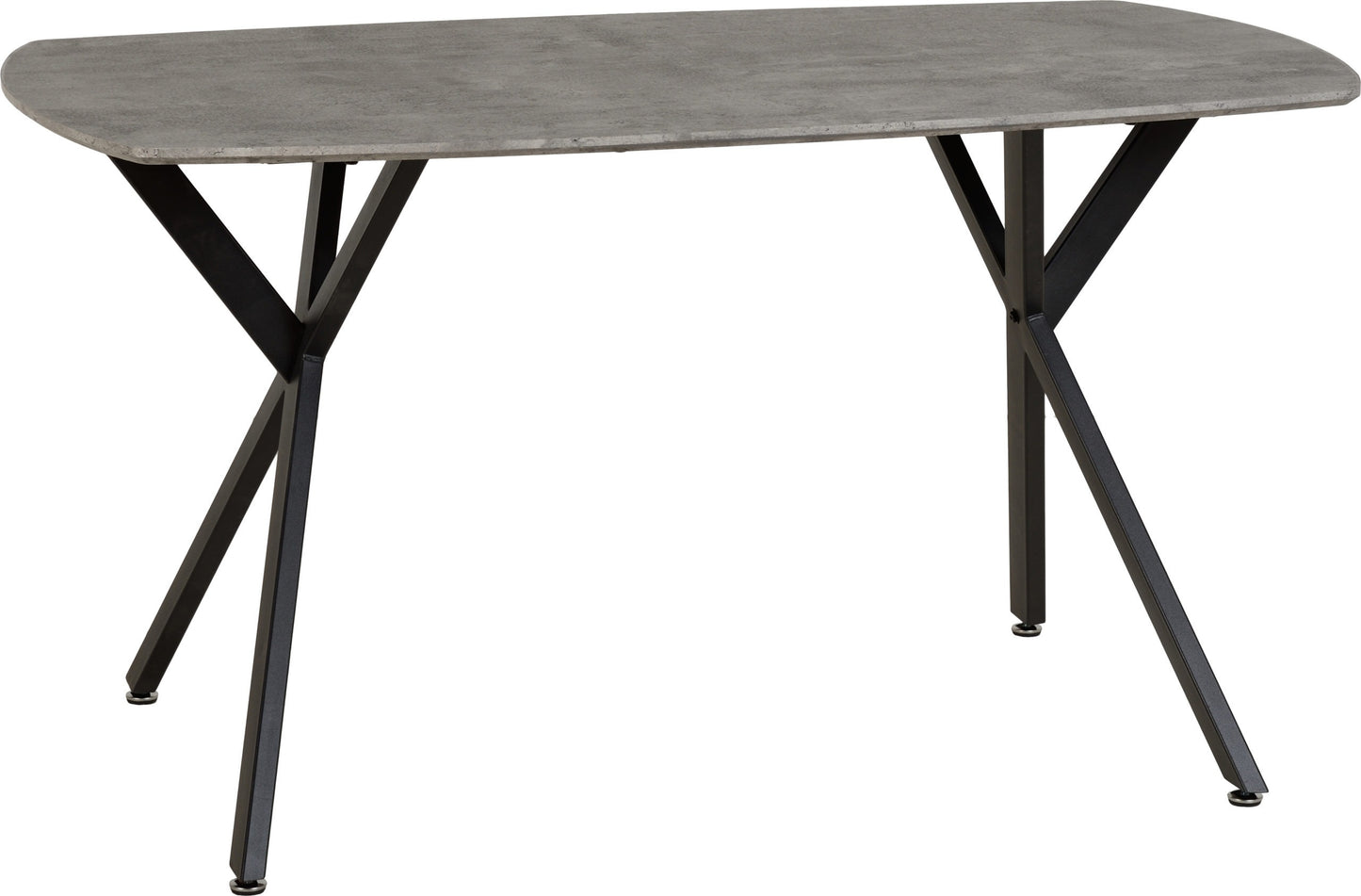 Athens Rect & Lukas Dining Set (X4 Chairs) - Concrete/Grey Velvet