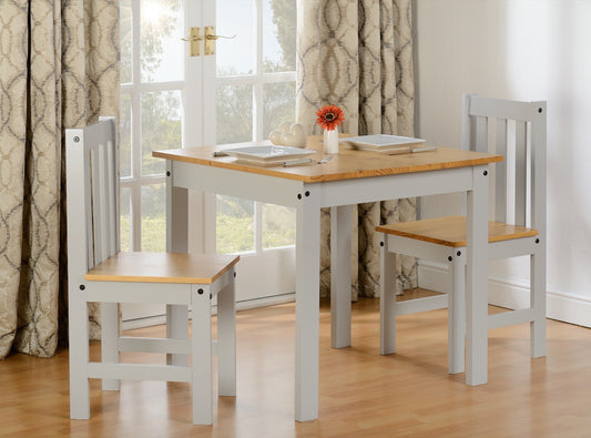 Ludlow 1+2 Dining Set - Light Grey/Oak Effect