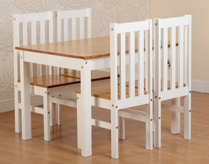 Ludlow 1+4 Dining Set - White/Oak Effect