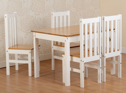 Ludlow 1+4 Dining Set - White/Oak Effect
