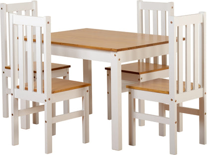 Ludlow 1+4 Dining Set - White/Oak Effect