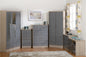 Nevada 3 Door 2 Drawer Wardrobe - Grey Gloss/Light Oak Effect Veneer