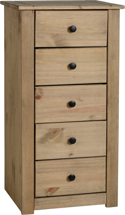 Panama 5 Drawer Chest - Natural Wax