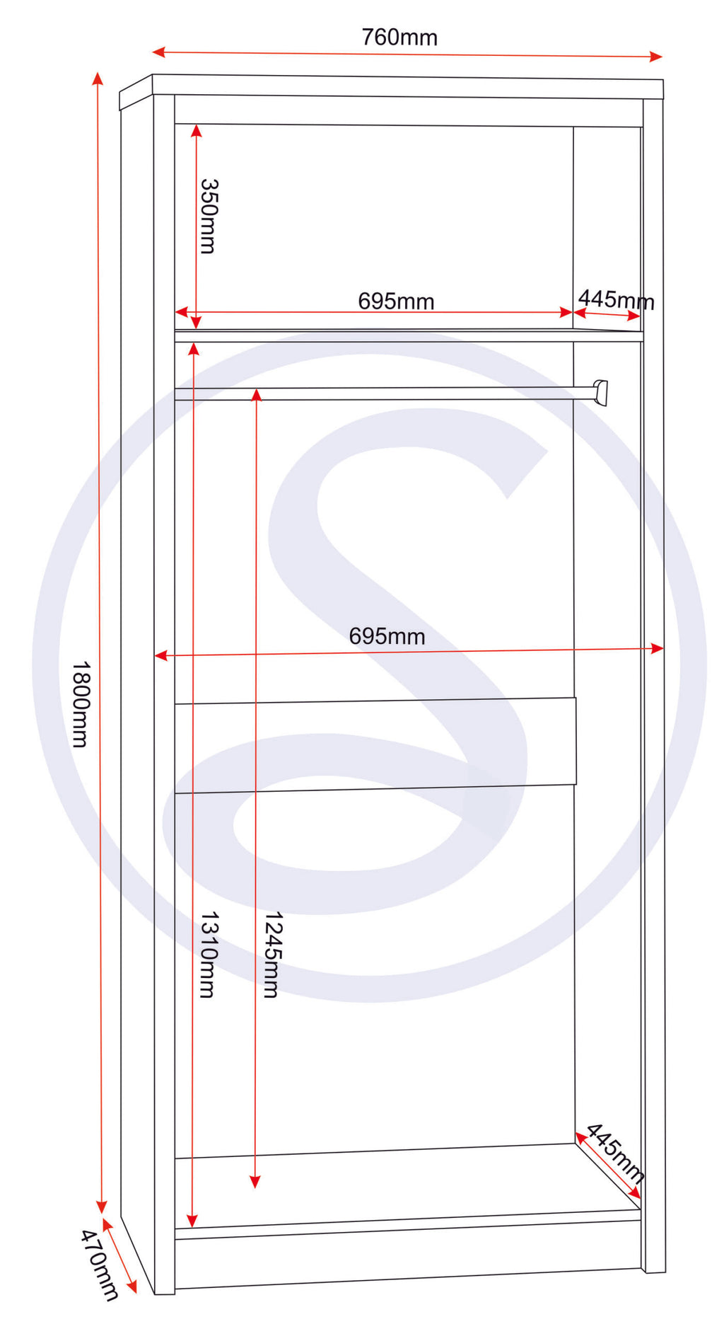 Seville Bedroom Trio Set - Grey Gloss/Light Oak Effect Veneer