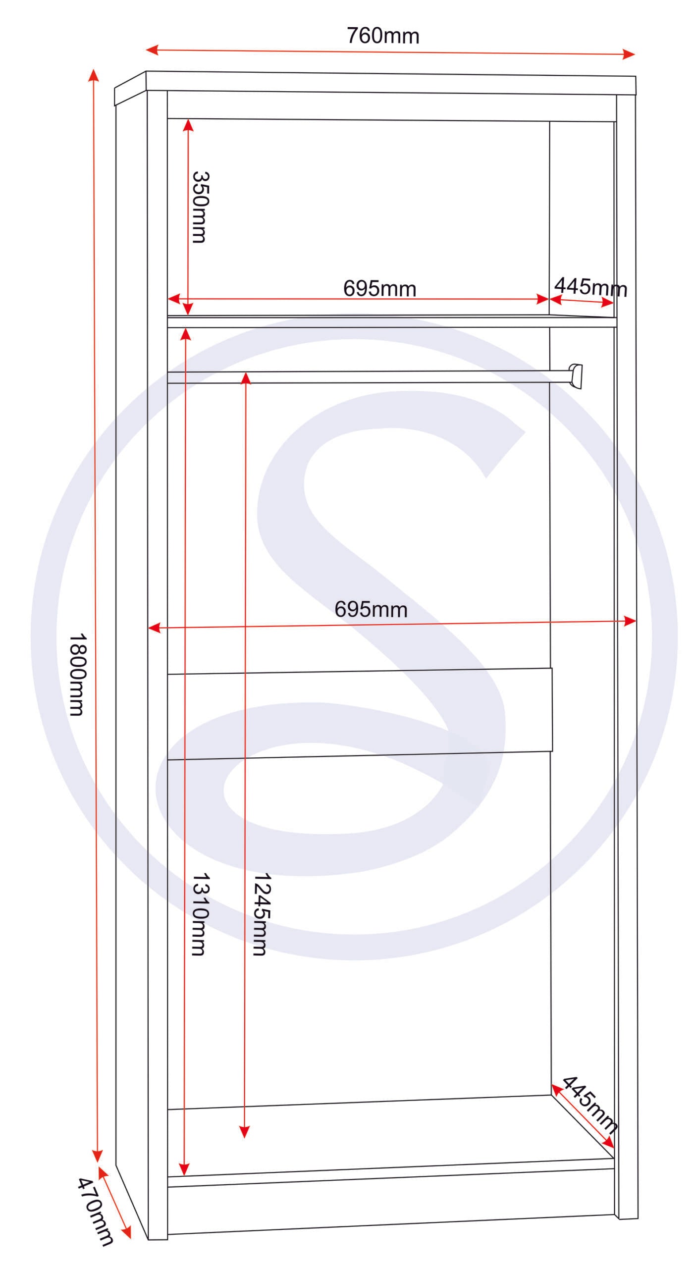 Seville Bedroom Trio Set - White Gloss/Light Oak Effect Veneer
