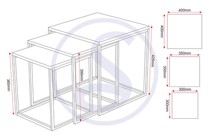 Charisma Nest Of Tables - Black Gloss/Chrome
