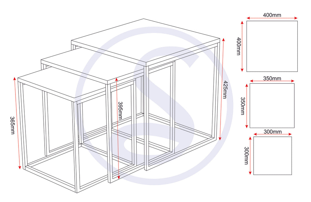 Charisma Nest Of Tables - White Gloss/Chrome