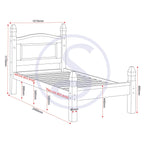 Corona 3' Low End Bed - Distressed Waxed Pine