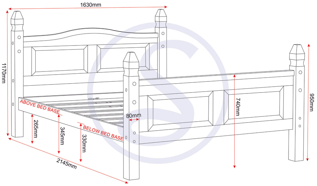 Corona 5' High End Bed - Distressed Waxed Pine