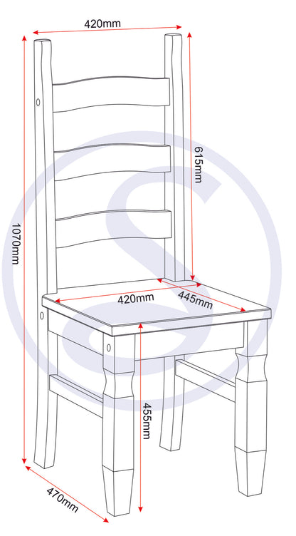Corona Dining Chair (X2 Per Box) - Distressed Waxed Pine