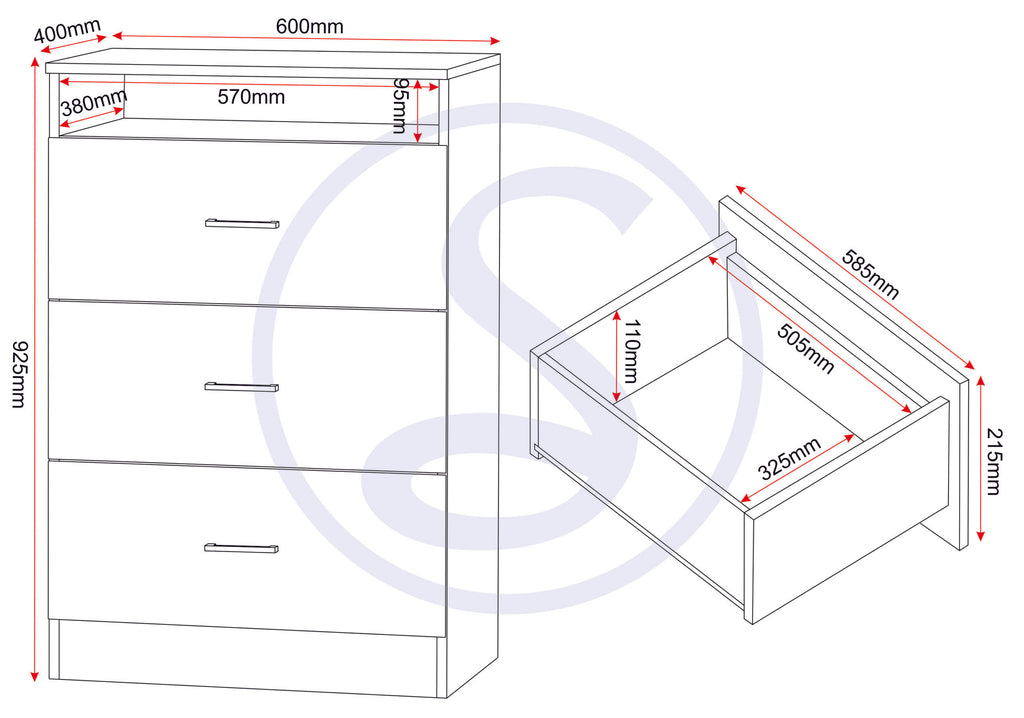 Polar Bedroom Trio Set - Beech