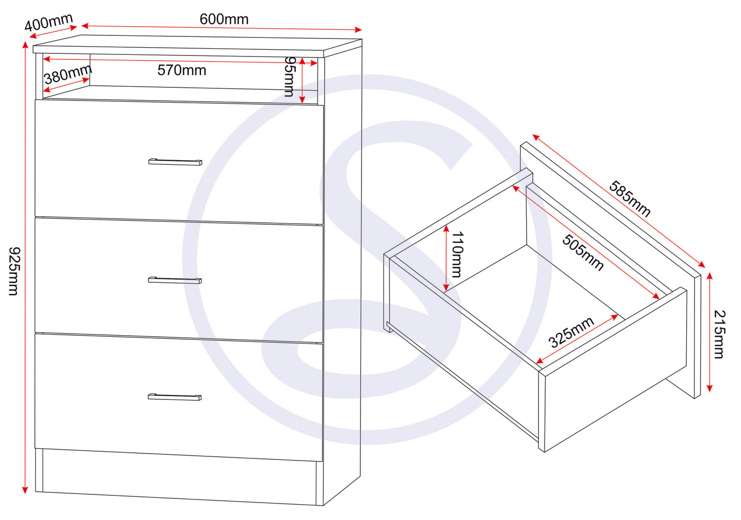 Polar Bedroom Trio Set - Beech