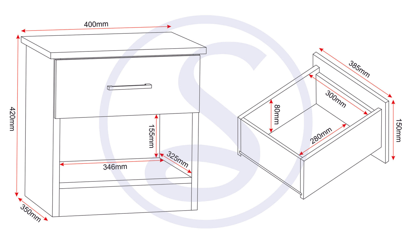 Polar Bedroom Trio Set - Beech