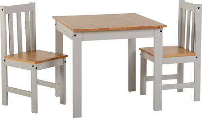 Ludlow 1+2 Dining Set - Light Grey/Oak Effect