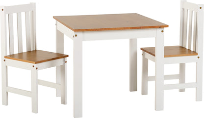 Ludlow 1+2 Dining Set - White/Oak Effect