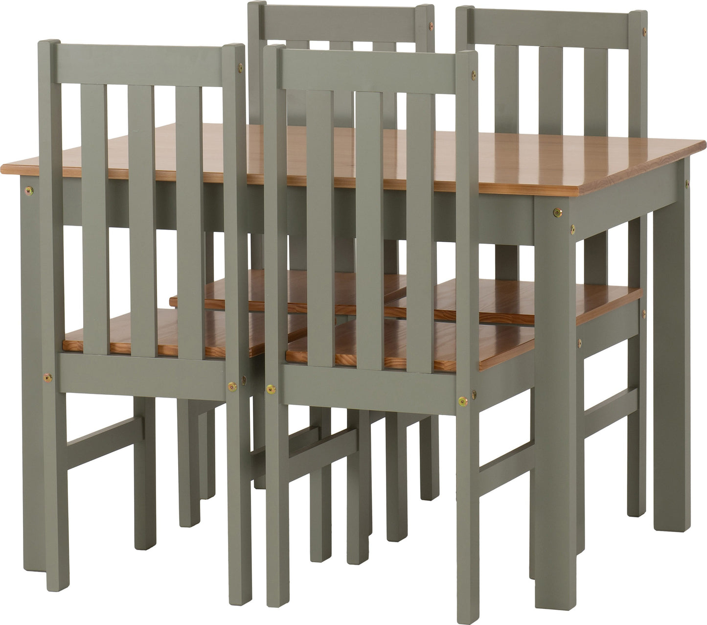 Ludlow 1+4 Dining Set - Green/Oak Effect