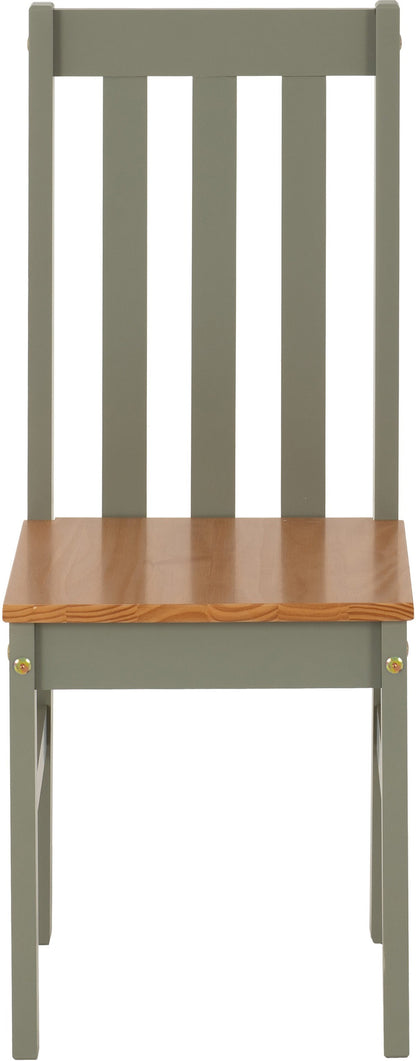 Ludlow 1+4 Dining Set - Green/Oak Effect