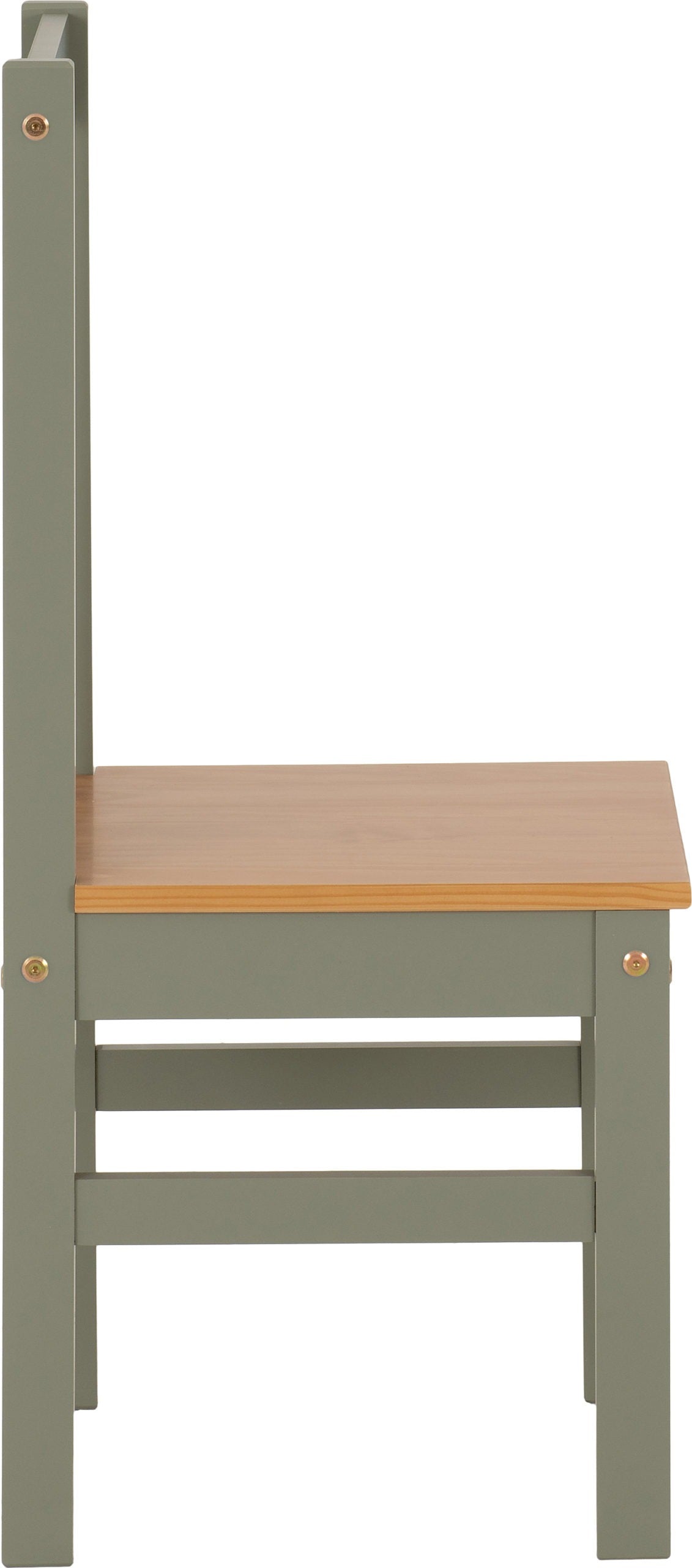 Ludlow 1+4 Dining Set - Green/Oak Effect