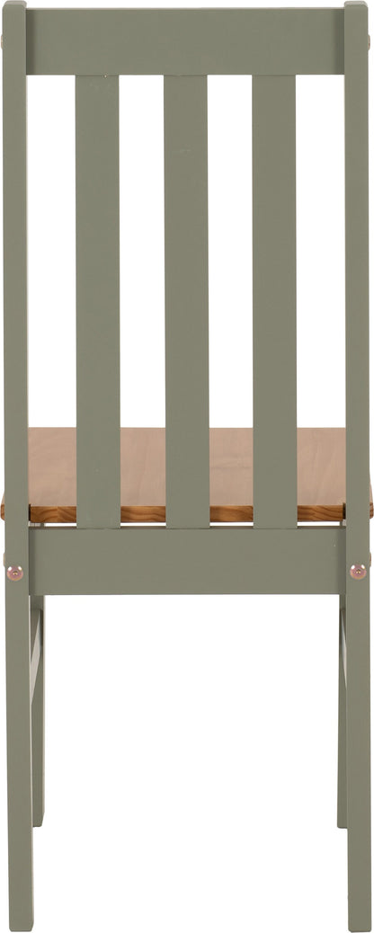 Ludlow 1+4 Dining Set - Green/Oak Effect
