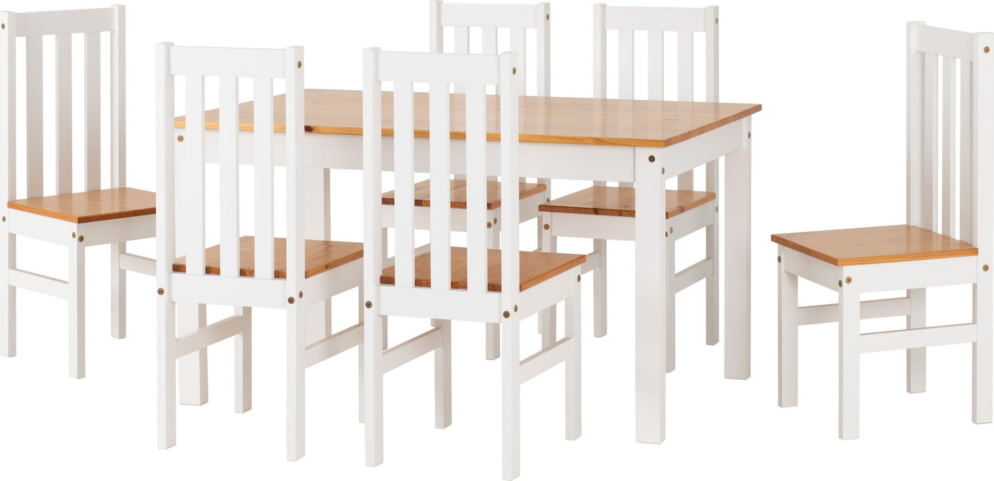 Ludlow 1+6 Dining Set - White/Oak Effect