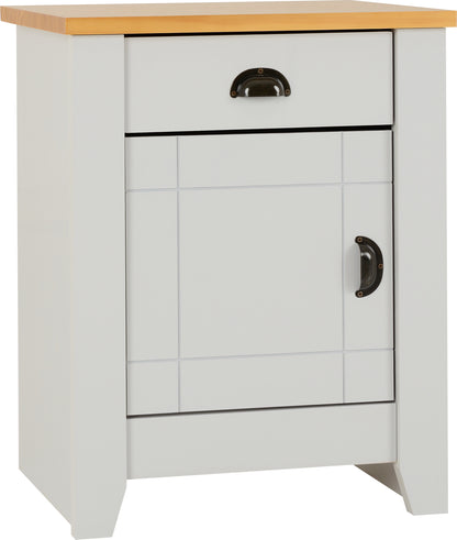 Ludlow Bedside - Grey/Oak Effect