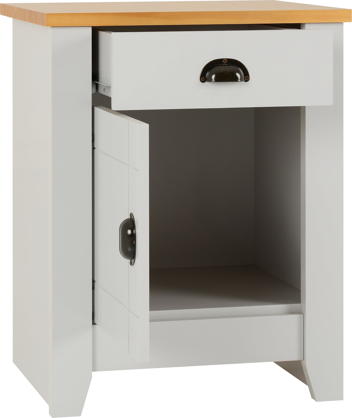 Ludlow Bedside - Grey/Oak Effect