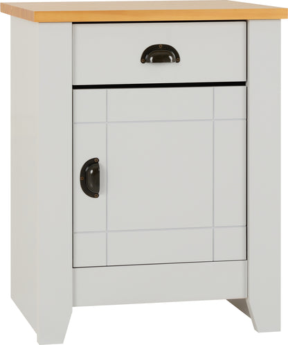 Ludlow Bedside - Grey/Oak Effect