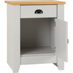 Ludlow Bedside - Grey/Oak Effect