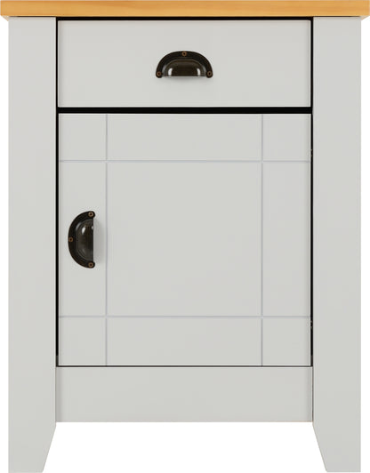 Ludlow Bedside - Grey/Oak Effect