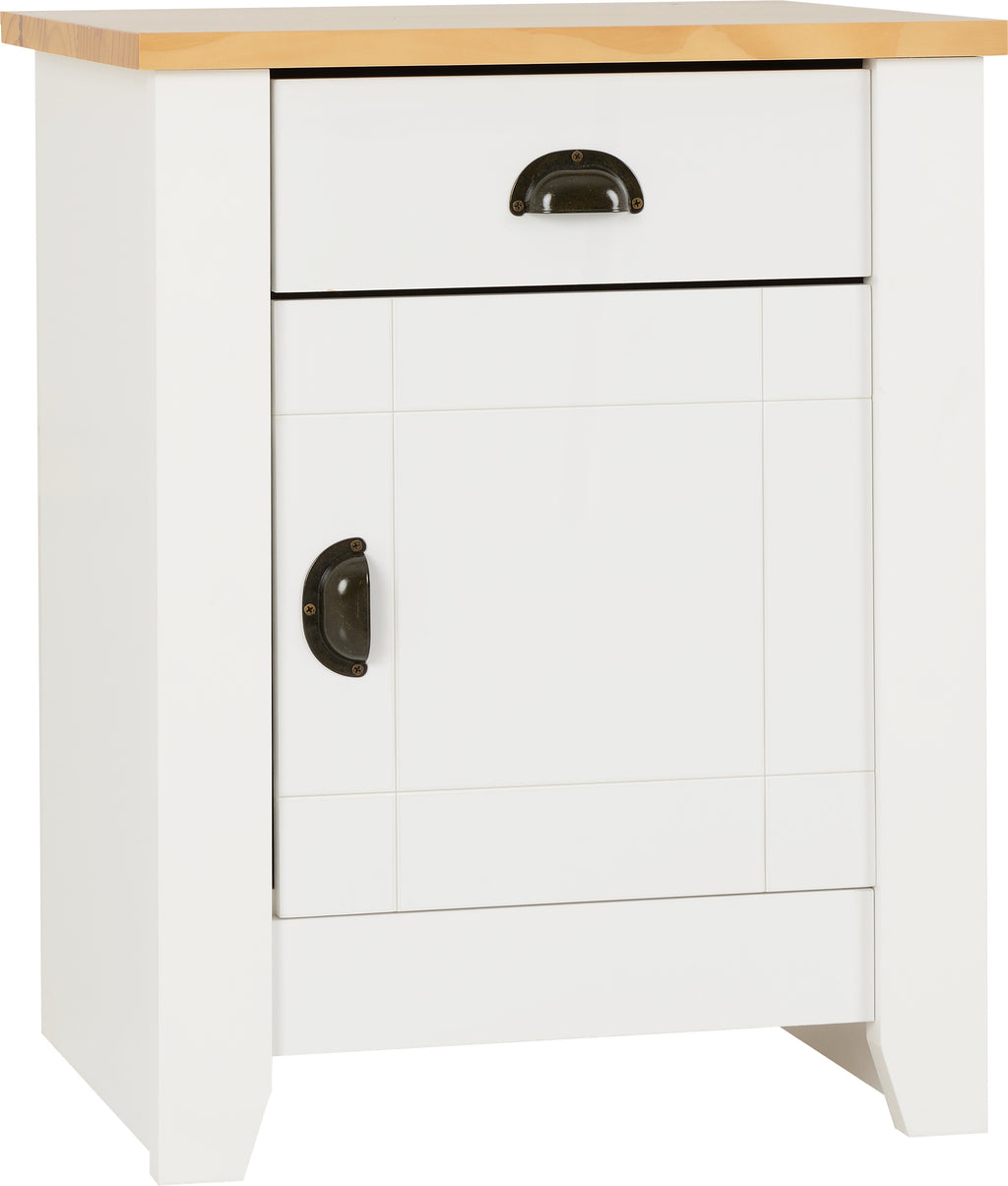 Ludlow Bedside - White/Oak Effect