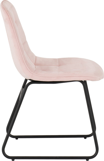 Lukas Dining Chair (X2 Per Box) - Baby Pink Velvet