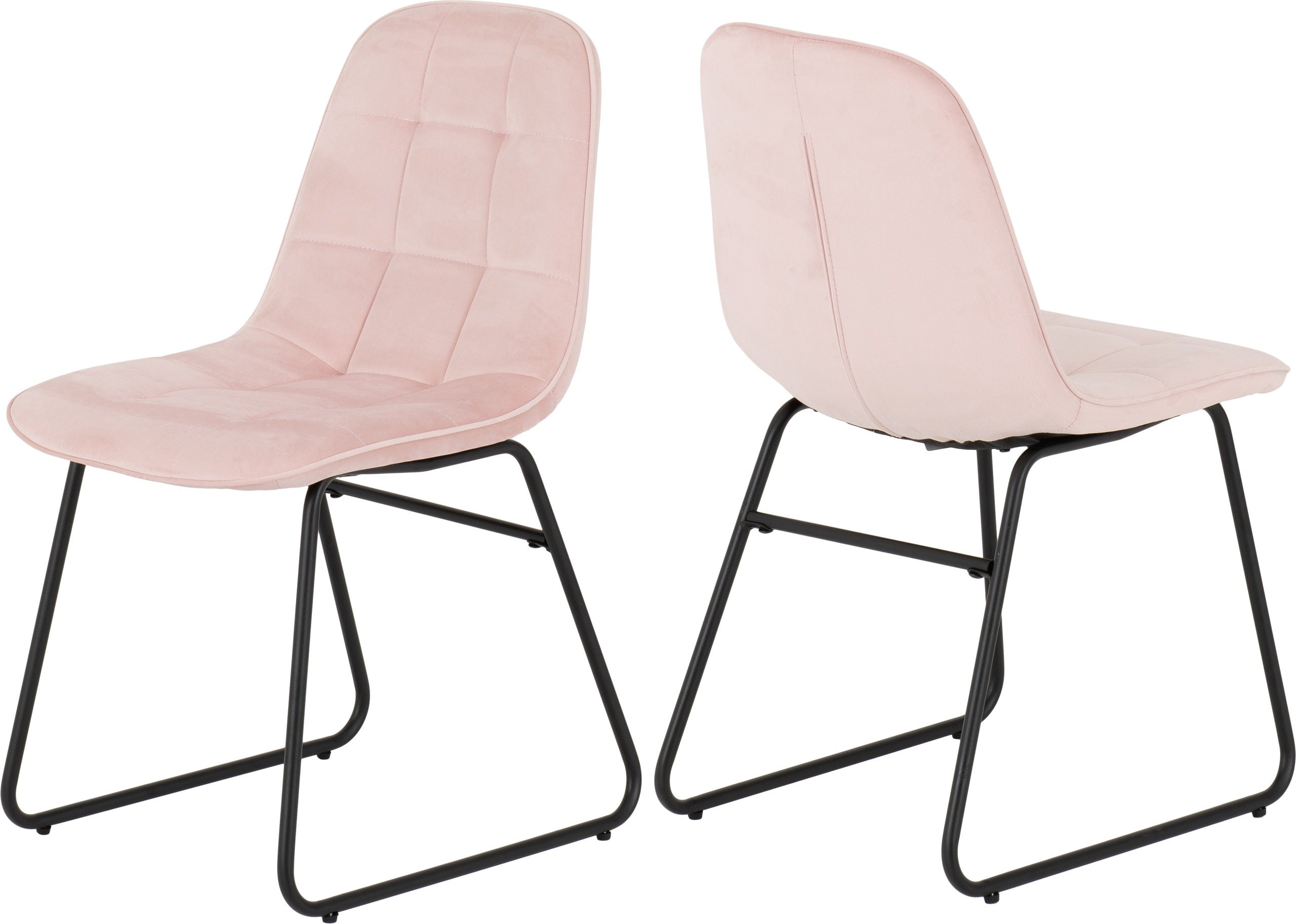 Lukas Dining Chair (X2 Per Box) - Baby Pink Velvet