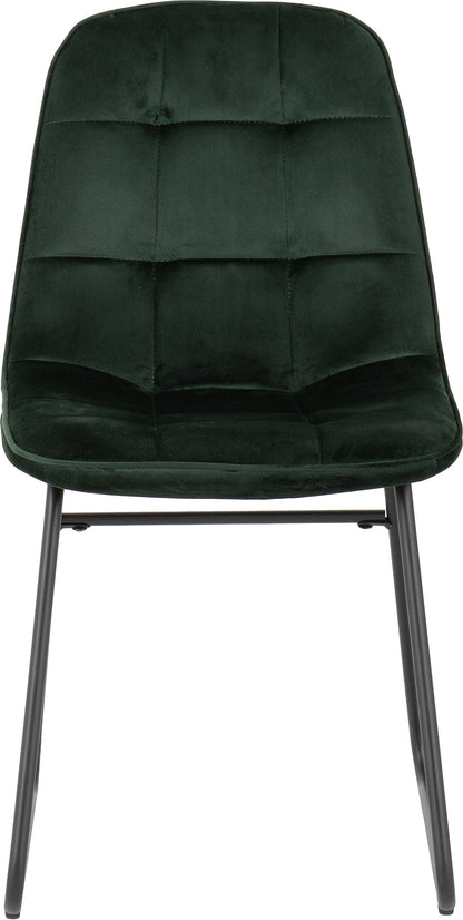 Lukas Dining Chair (X2 Per Box) - Emerald Green Velvet