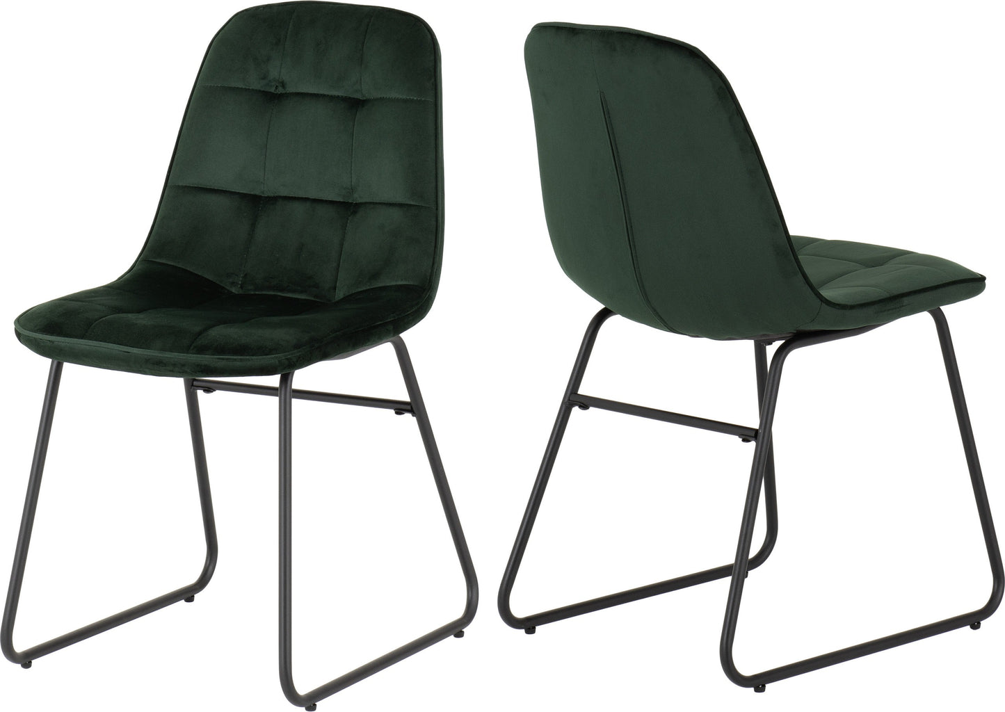 Lukas Dining Chair (X2 Per Box) - Emerald Green Velvet