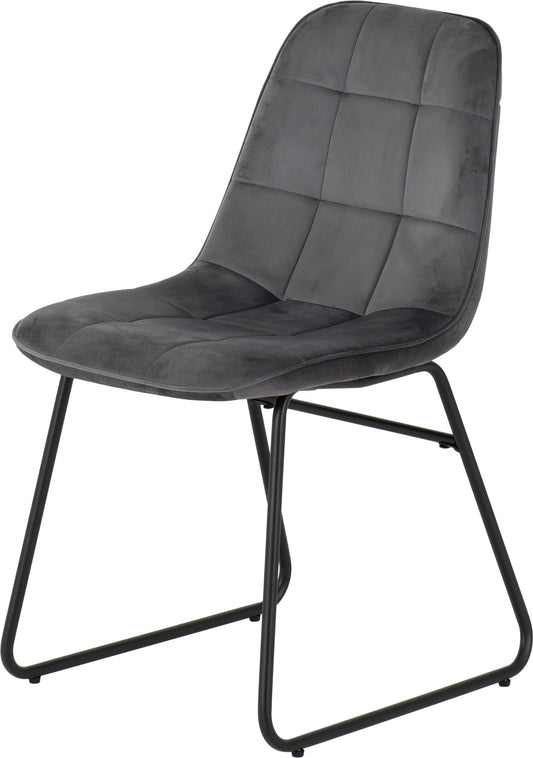 Lukas Dining Chair (X2 Per Box) - Grey Velvet